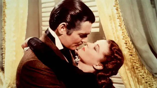 Clark Gable and Vivien Leigh in the film "Gone with the Wind