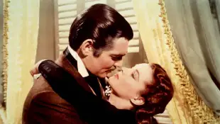 Clark Gable and Vivien Leigh in the film "Gone with the Wind