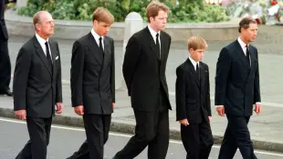 Prince Philip, Prince William, Earl Spencer, Prince Harry and Prince Charles
