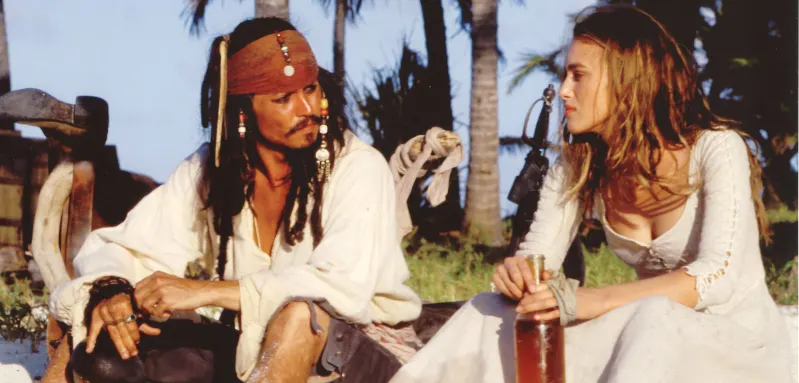 Johnny Depp and Keira Knightley in Pirates of the Caribbean