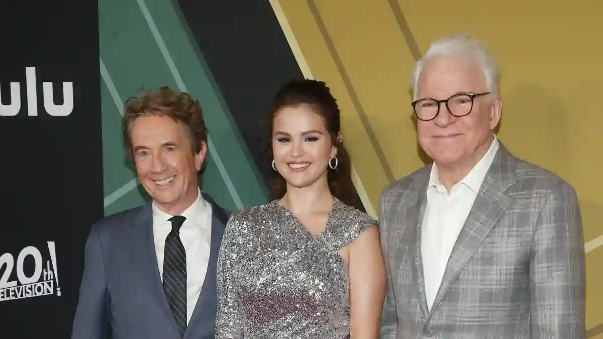 Selena Gomez, Martin Short and Steve Martin at the season 2 premiere of Only Murders in the Building on June 27, 2022