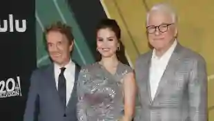 Selena Gomez, Martin Short and Steve Martin at the season 2 premiere of Only Murders in the Building on June 27, 2022