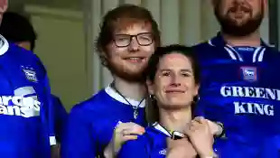 Ed Sheeran and Cherry Seaborn together at the stadium in 2018