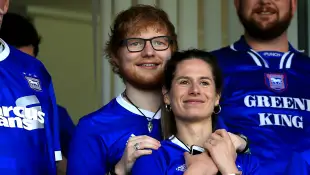 Ed Sheeran and Cherry Seaborn together at the stadium in 2018