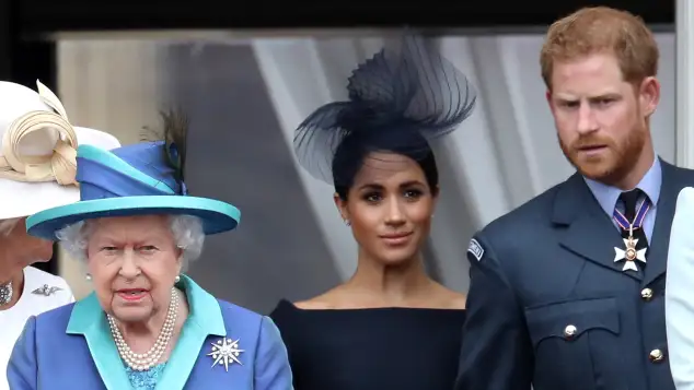 Reina Isabel, Meghan Markle y príncipe Harry