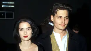 Winona Ryder and Johnny Depp at the premiere of Edward Scissorhands