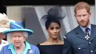 Queen Elizabeth II, Duchess Meghan and Prince Harry in 2018