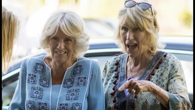 Queen Camilla and Annabel Elliot