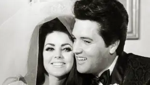 Priscilla Presley and Elvis Presley wedding