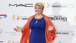 Our Little Farm star Alison Arngrim in a long blue dress