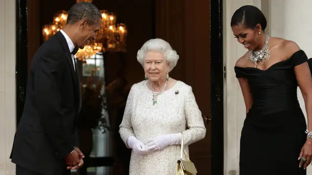 Queen Elizabeth, Barack Obama and Michelle Obama