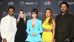 Emily In Paris Premiere Lucien Laviscount, Camille Razat, Lily Collins, Ashley Park, Lucas Bravo