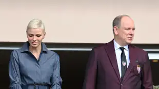 Princess Charlène and Prince Albert at the Sainte Devote Rugby Tournament on May 7, 2022