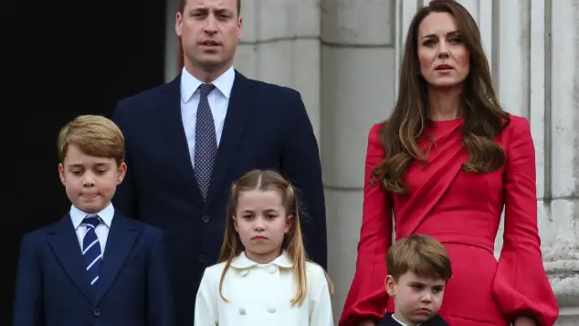 Prince George, Prince William, Princess Charlotte, Prince Louis and Duchess Kate