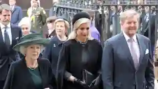 Princess Beatrix, Queen Máxima, King Willem-Alexander at the memorial service for Prince Philip