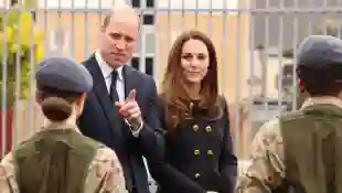 Prince William and Duchess Kate during their visit from Royal Air Force cadets to London on April 21, 2021