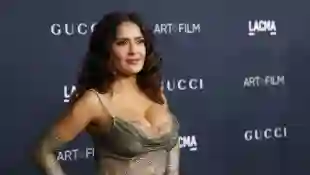 Salma Hayek with XL cleavage in November 2022