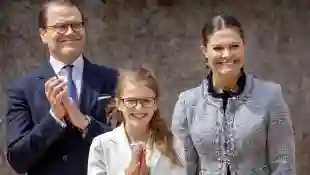 Prince Daniel, Princess Estelle and Princess Victoria at an event in May 2022