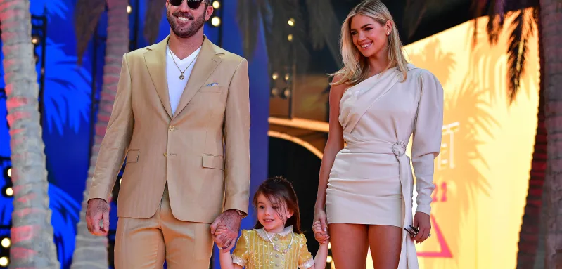 Justin Verlander, daughter Genevieve and Kate Upton 