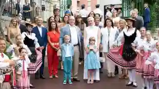 Prince Albert, Princess Charlène, Princess Gabriella and Prince Jacques at the U Cavagnetu picnic on September 3, 2022