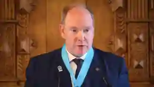Prince Albert of Monaco during a speech in July 2022