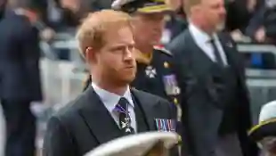 Prince Harry behind the Queen's coffin on September 19, 2022