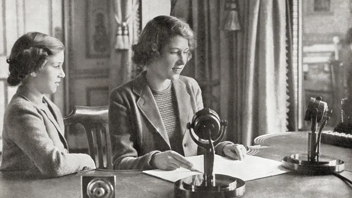 Queen Elizabeth and Princess Margaret on October 13, 1940