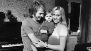 agnetha fältskog and björn ulvaeus with child