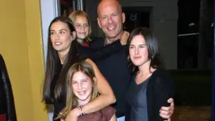 Tallulah, Scout and Rumer with their parents Demi Moore and Bruce Willis