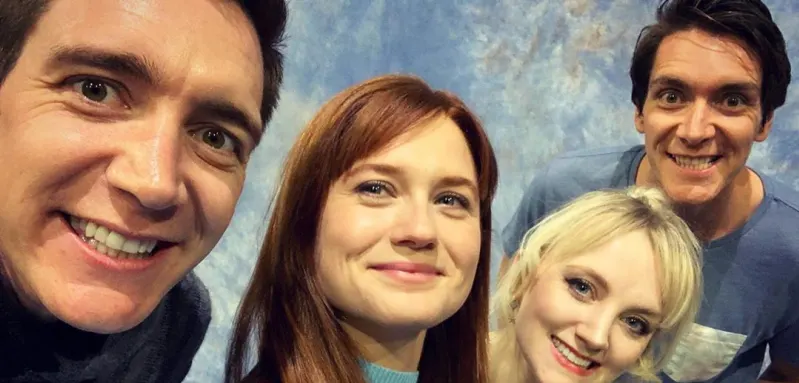 Evanna Lynch, Bonnie Wright, James and Oliver Helps 