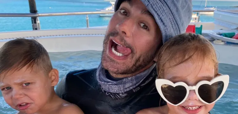 Enrique Iglesias with Lucy and Nicholas