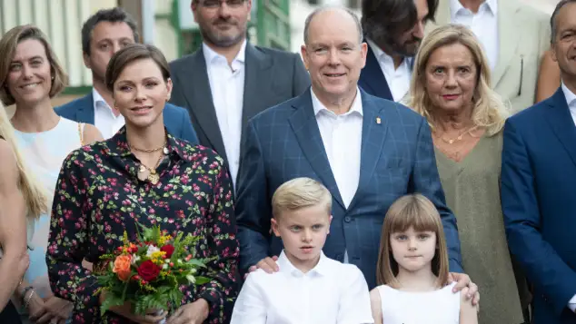 Princess Charlene, Prince Albert II, Prince Jacques and Princess Gabriella