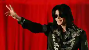 US pop star Michael Jackson addresses a p