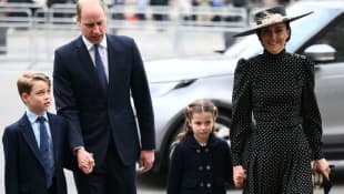 Prince George, Prince William, Princess Charlotte and Duchess Kate