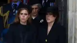 Princess Beatrice and Princess Eugenie at the Queen's funeral