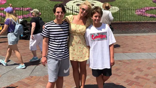 Britney Spears with her sons