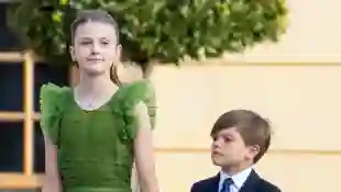 Estelle and Oscar of Sweden at the Crown Jubilee of Carl Gustaf of Sweden