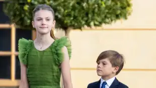 Estelle and Oscar of Sweden at the Crown Jubilee of Carl Gustaf of Sweden