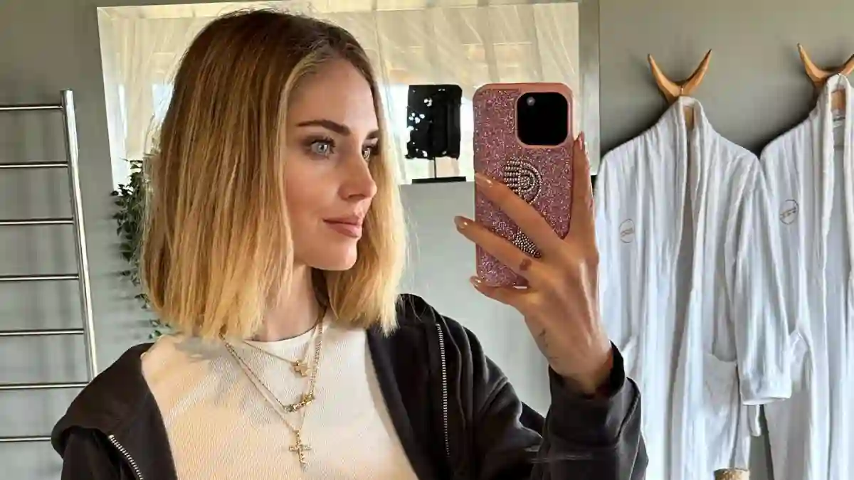 Chiara Ferragni poses in belly top