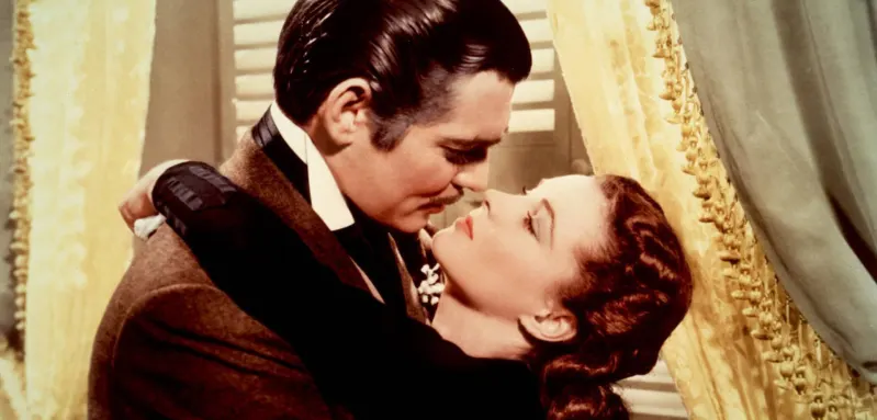 Clark Gable and Vivien Leigh in the film "Gone with the Wind