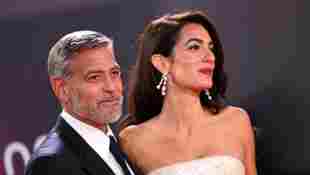George Clooney and Amal Clooney attend "The Tender Bar" Premiere during the 65th BFI London Film Festival
