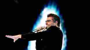 George Michael performs during a concert in Amsterdam, 26 June 2007.
