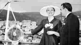 Grace Kelly and Prince Rainier of Monaco aboard a yacht in 1956.