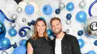 Jess Shears and Dom Lever attend the UK launch of the world's first electronic stroller, ePRIAM by Cybex on June 18, 2019 in London, England