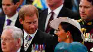 Prince Harry and Duchess Meghan lip reader reveals Queen Jubilee church service what they said news