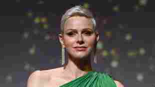 Princess Charlene of Monaco rarely see like this one shoulder dress after COVID-19 health problems Prince Albert Monaco royals news latest