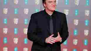 Quentin Tarantino poses on the red carpet at the BAFTAs on February 2, 2020.