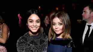 Actresses Vanessa Hudgens (L) and Sarah Hyland attend The 2017 InStyle and Warner Bros. 73rd Annual Golden Globe Awards Post-Party at The Beverly Hilton Hotel on January 8, 2017 in Beverly Hills, California.