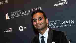 Aziz Ansari arrives at the Kennedy Center for the Mark Twain Award for American Humour on October 27, 2019 in Washington, DC.