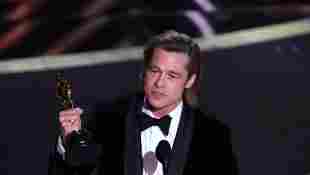 Brad Pitt makes a political acceptance speech at the Oscars and also dedicates his award to his kids